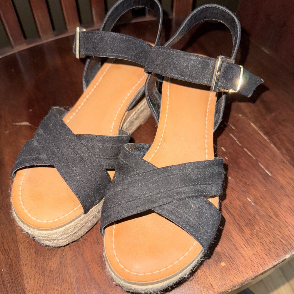 Women's Black Espadrille Sandals